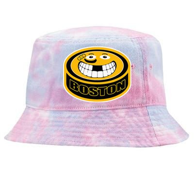 Hockey Boston Mass. Puck Smile Face Gift Tie-Dyed Bucket Hat