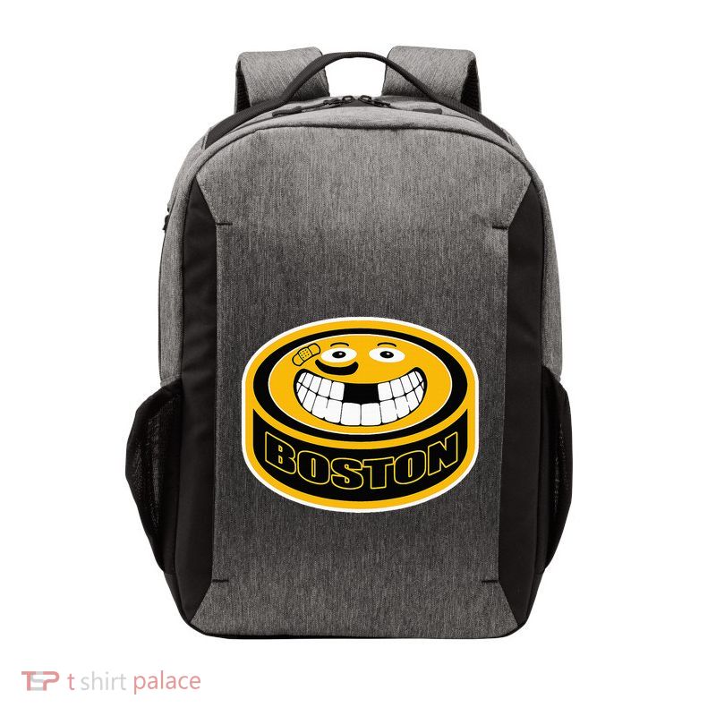 Hockey Boston Mass. Puck Smile Face Gift Vector Backpack