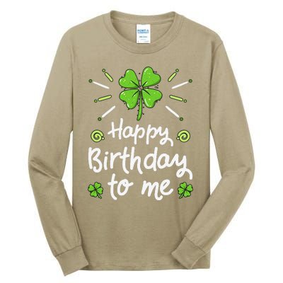 Happy Birthdayo Me St Patricks Day Lucky Birthday Shamrock Tall Long Sleeve T-Shirt