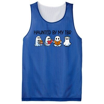 Haunted By My Tbr Funny Ghosts Reading Halloween Books Gift Mesh Reversible Basketball Jersey Tank