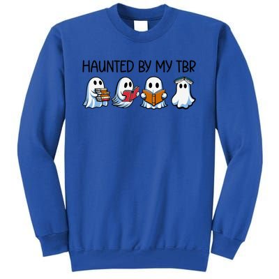 Haunted By My Tbr Funny Ghosts Reading Halloween Books Gift Tall Sweatshirt