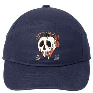 Halloween Bite Me Funny Design Funny Gift 7-Panel Snapback Hat