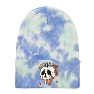 Halloween Bite Me Funny Design Funny Gift Tie Dye 12in Knit Beanie