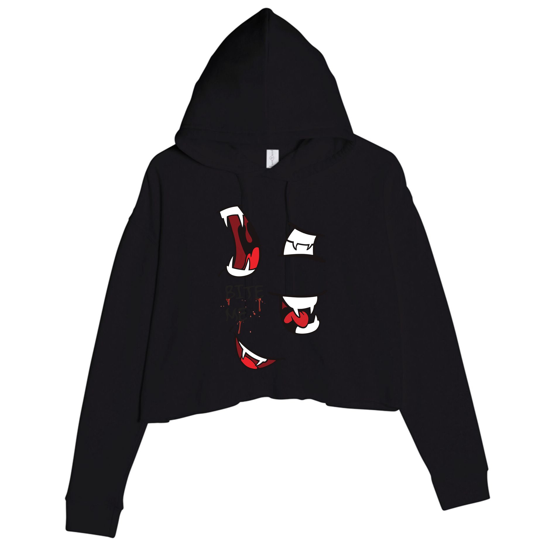 Halloween Bite Me Cute Gift Crop Fleece Hoodie