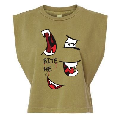 Halloween Bite Me Cute Gift Garment-Dyed Women's Muscle Tee