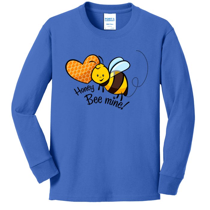 Honey Bee Mine! Couples Valentine's Day Bumble Bee Graphic Cool Gift Kids Long Sleeve Shirt