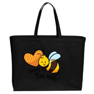 Honey Bee Mine! Couples Valentine's Day Bumble Bee Graphic Cool Gift Cotton Canvas Jumbo Tote