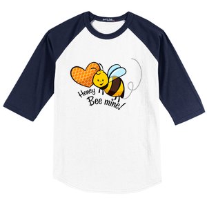 Honey Bee Mine! Couples Valentine's Day Bumble Bee Graphic Cool Gift Baseball Sleeve Shirt