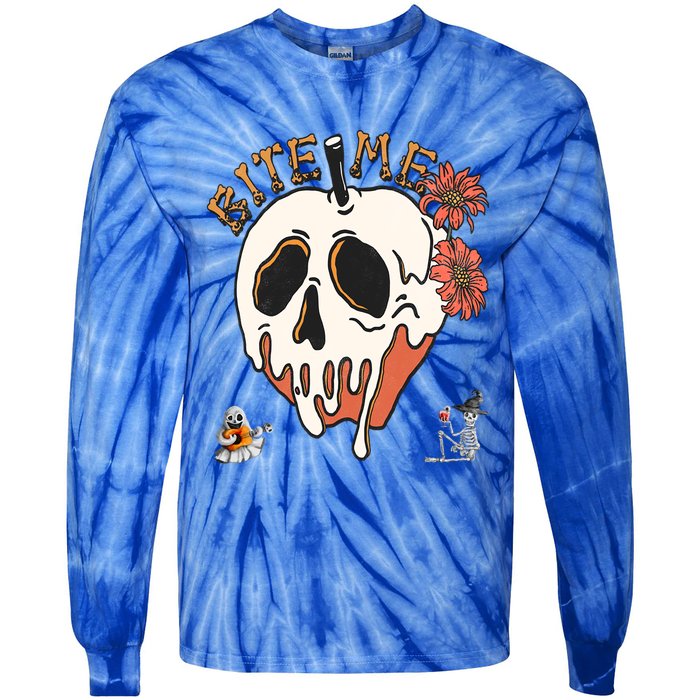 Halloween Bite Me Funny Design Meaningful Gift Tie-Dye Long Sleeve Shirt