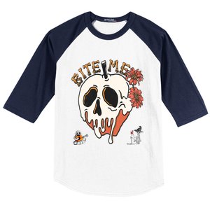 Halloween Bite Me Funny Design Meaningful Gift Baseball Sleeve Shirt