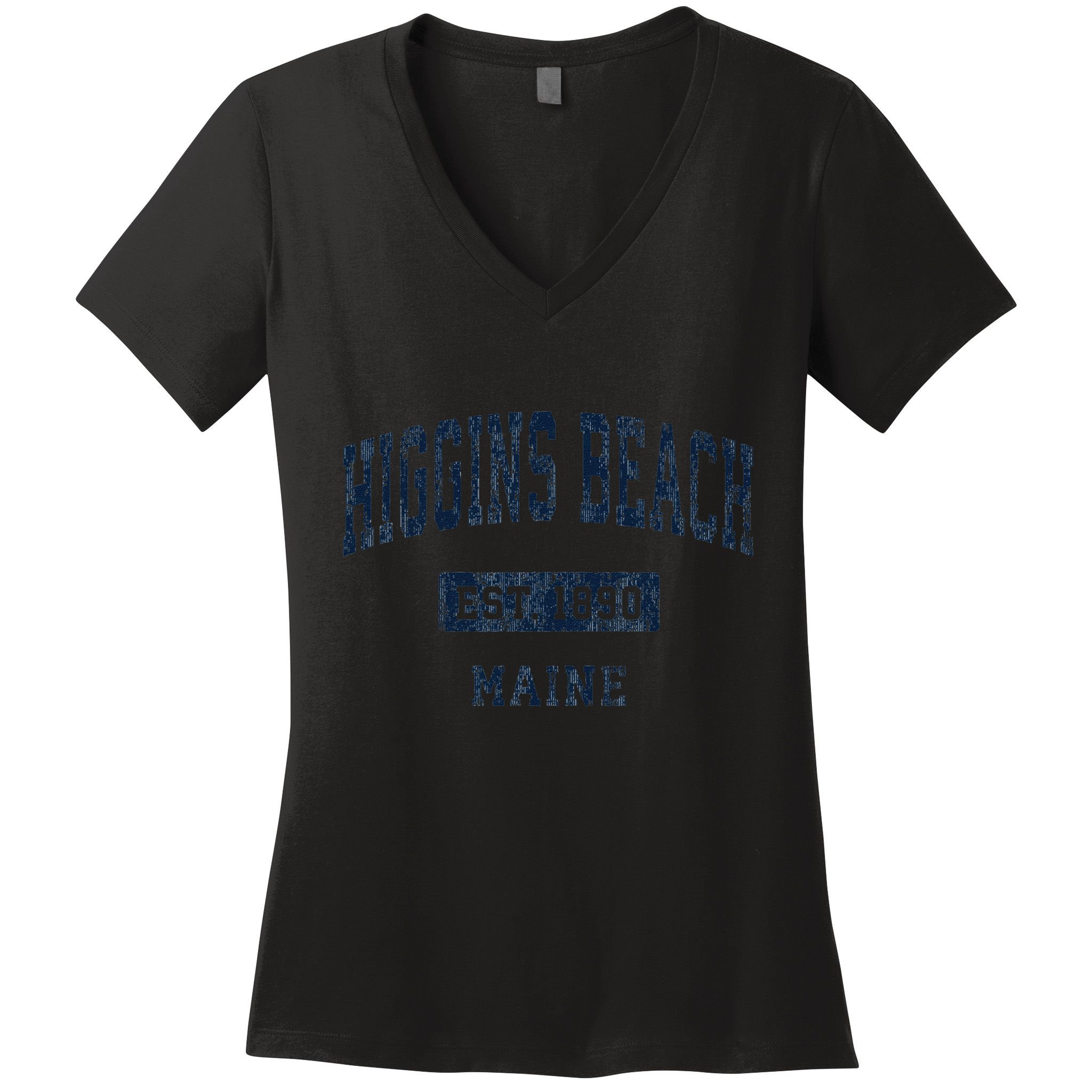 Higgins Beach Maine Me Vintage Established Women's V-Neck T-Shirt