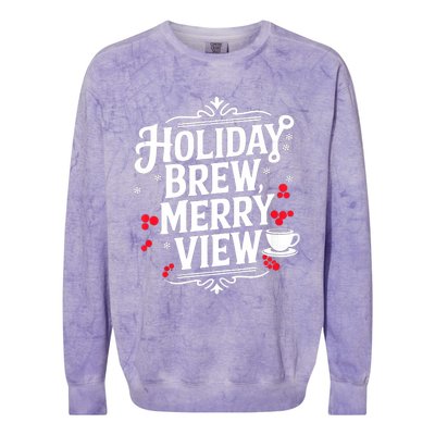 Holiday Brew Merry View Christmas Coffee Tank Top Colorblast Crewneck Sweatshirt