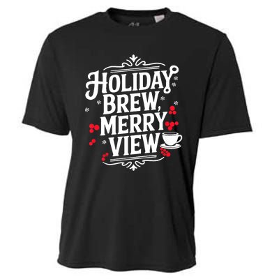 Holiday Brew Merry View Christmas Coffee Tank Top Cooling Performance Crew T-Shirt