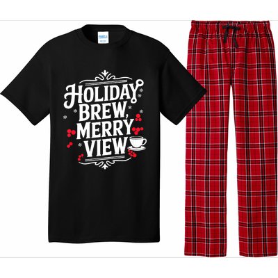 Holiday Brew Merry View Christmas Coffee Tank Top Pajama Set