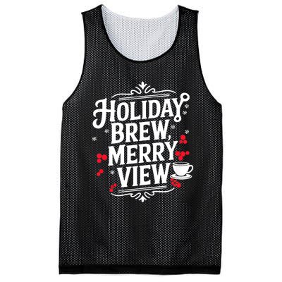 Holiday Brew Merry View Christmas Coffee Tank Top Mesh Reversible Basketball Jersey Tank