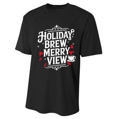 Holiday Brew Merry View Christmas Coffee Tank Top Performance Sprint T-Shirt