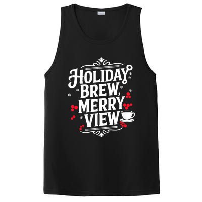 Holiday Brew Merry View Christmas Coffee Tank Top PosiCharge Competitor Tank