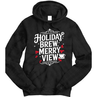 Holiday Brew Merry View Christmas Coffee Tank Top Tie Dye Hoodie