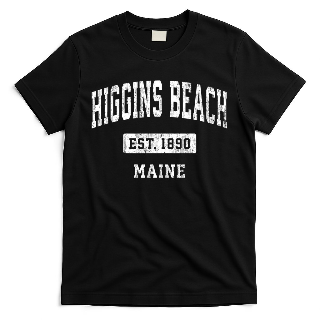 Higgins Beach Maine Me Vintage Sports Established T-Shirt