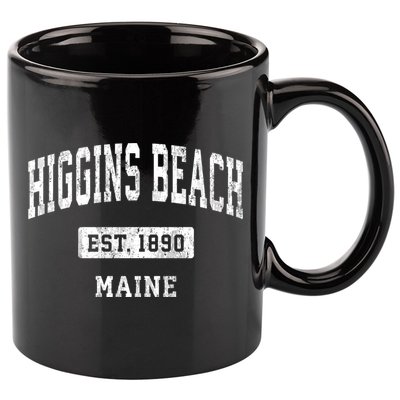 Higgins Beach Maine Me Vintage Sports Established 11oz C Handle Ceramic Mug