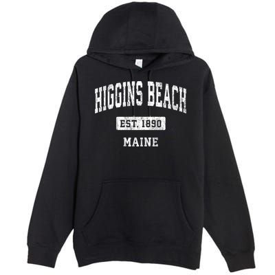 Higgins Beach Maine Me Vintage Sports Established Premium Pullover Hoodie
