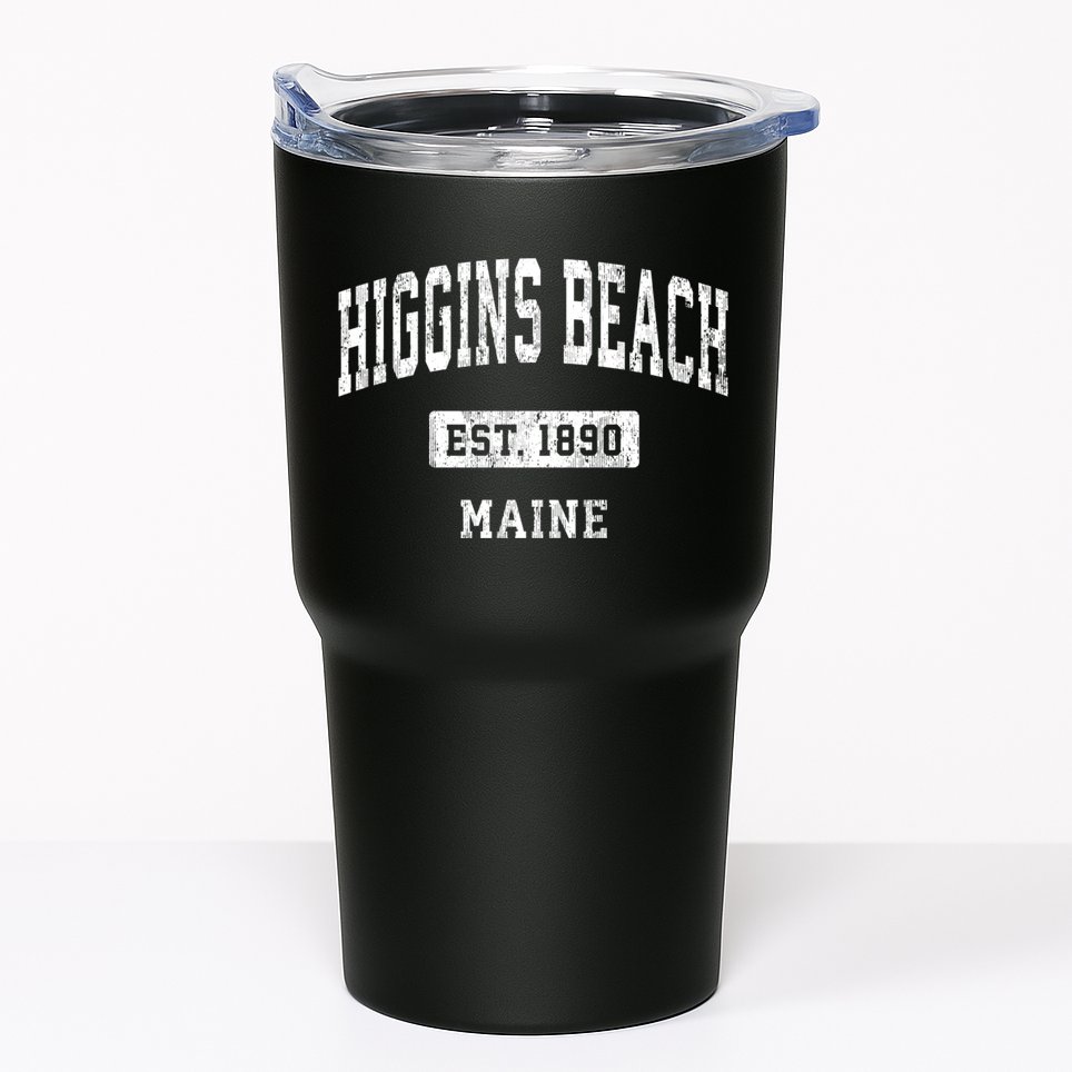 Higgins Beach Maine Me Vintage Sports Established Tumbler