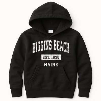 Higgins Beach Maine Me Vintage Sports Established Kids Hoodie