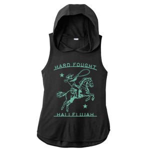 Hallelujah Brandon Merch Hard Fought Lake Jesus Chrsitian Ladies PosiCharge Tri-Blend Wicking Draft Hoodie Tank