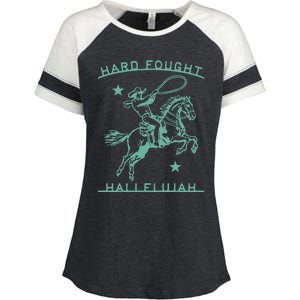 Hallelujah Brandon Merch Hard Fought Lake Jesus Chrsitian Enza Ladies Jersey Colorblock Tee