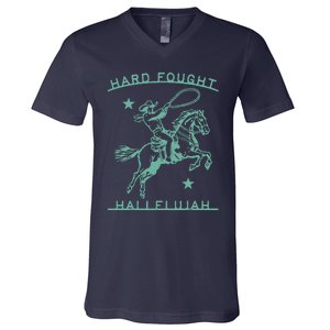 Hallelujah Brandon Merch Hard Fought Lake Jesus Chrsitian V-Neck T-Shirt