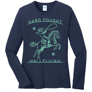 Hallelujah Brandon Merch Hard Fought Lake Jesus Chrsitian Ladies Long Sleeve Shirt