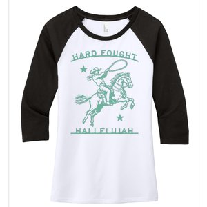 Hallelujah Brandon Merch Hard Fought Lake Jesus Chrsitian Women's Tri-Blend 3/4-Sleeve Raglan Shirt