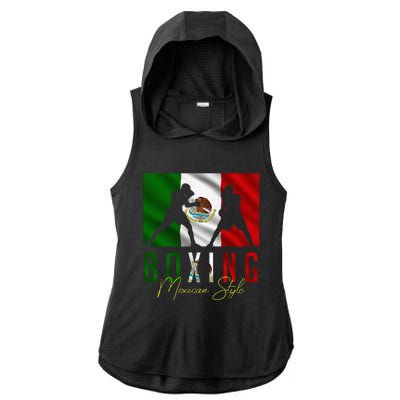 Humorous Boxing Mexican Sparring Kickboxing Kickboxer Fan Ladies PosiCharge Tri-Blend Wicking Draft Hoodie Tank