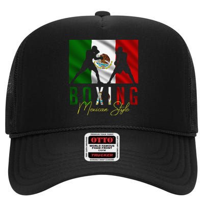 Humorous Boxing Mexican Sparring Kickboxing Kickboxer Fan High Crown Mesh Back Trucker Hat