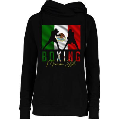 Humorous Boxing Mexican Sparring Kickboxing Kickboxer Fan Womens Funnel Neck Pullover Hood