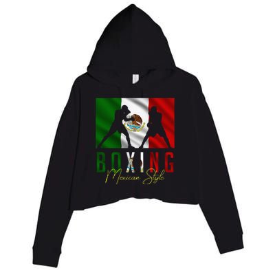 Humorous Boxing Mexican Sparring Kickboxing Kickboxer Fan Crop Fleece Hoodie