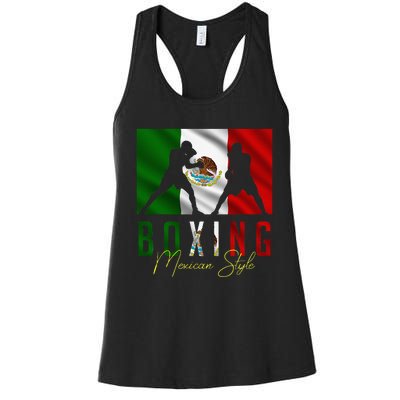 Humorous Boxing Mexican Sparring Kickboxing Kickboxer Fan Women's Racerback Tank