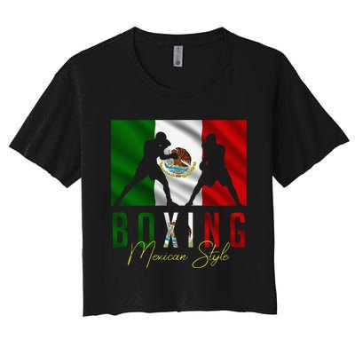 Humorous Boxing Mexican Sparring Kickboxing Kickboxer Fan Women's Crop Top Tee