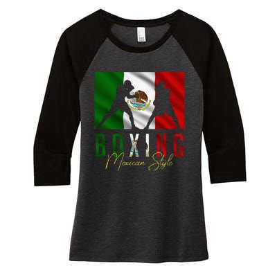 Humorous Boxing Mexican Sparring Kickboxing Kickboxer Fan Women's Tri-Blend 3/4-Sleeve Raglan Shirt