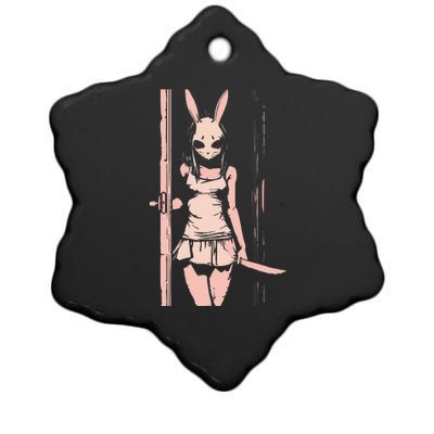 Horror Bunny Mask Slasher Anime Alt Creepy Pastel Goth Ceramic Star Ornament