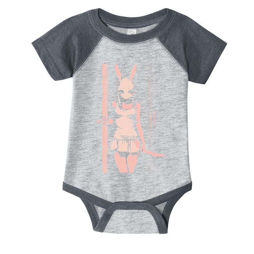 Horror Bunny Mask Slasher Anime Alt Creepy Pastel Goth Infant Baby Jersey Bodysuit