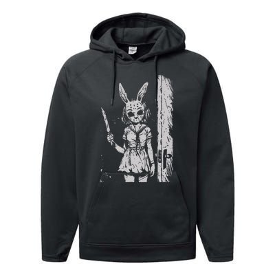 Horror Bunny Mask Rabbit Alt Goth Slasher Creepy Anime Performance Fleece Hoodie