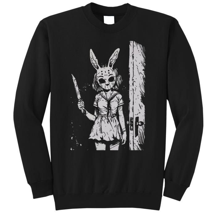 Horror Bunny Mask Rabbit Alt Goth Slasher Creepy Anime Sweatshirt