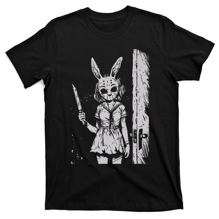 Horror Bunny Mask Rabbit Alt Goth Slasher Creepy Anime T-Shirt