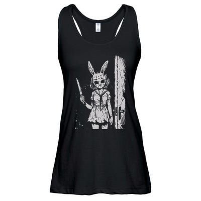 Horror Bunny Mask Rabbit Alt Goth Slasher Creepy Anime Ladies Essential Flowy Tank