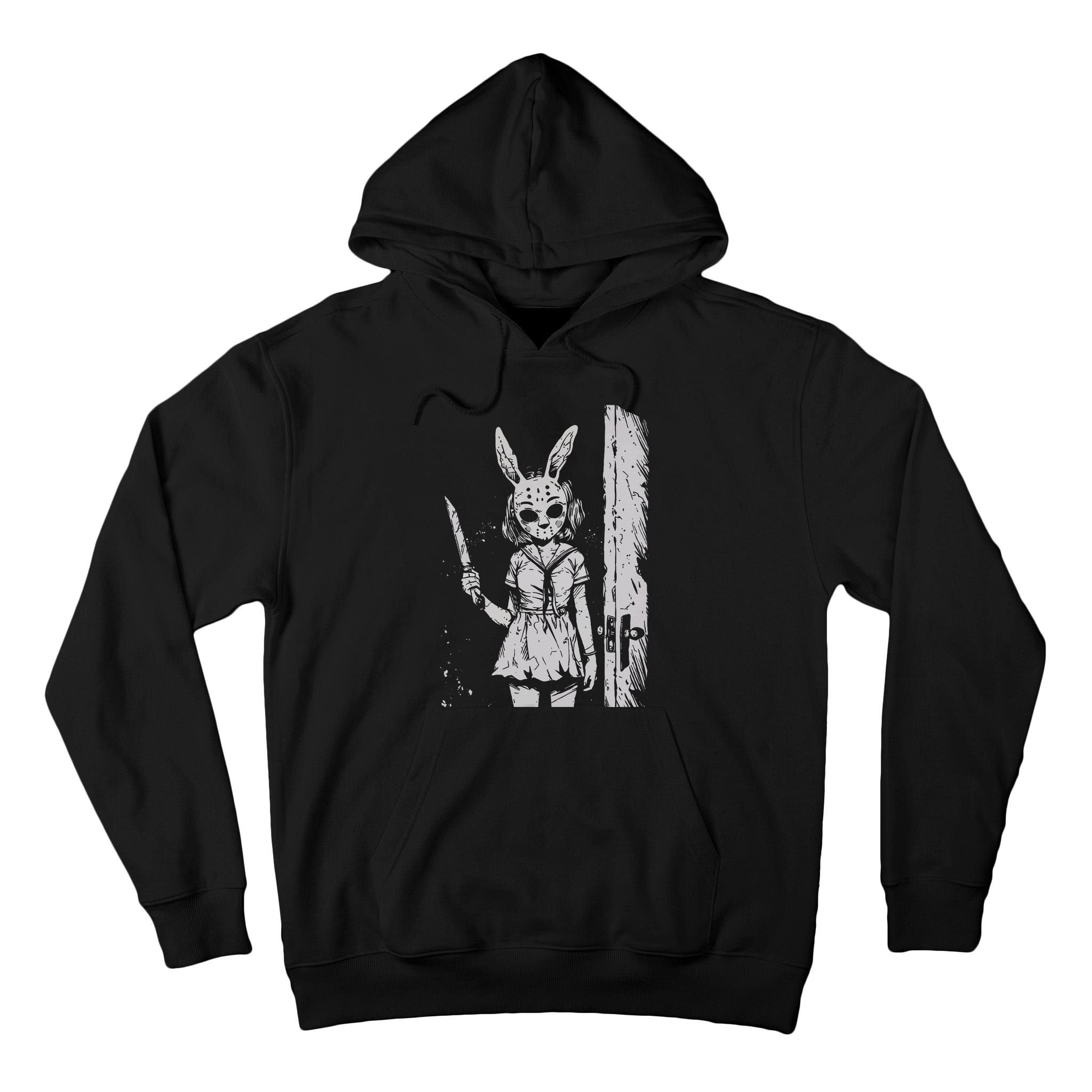 Horror Bunny Mask Rabbit Alt Goth Slasher Creepy Anime Tall Hoodie