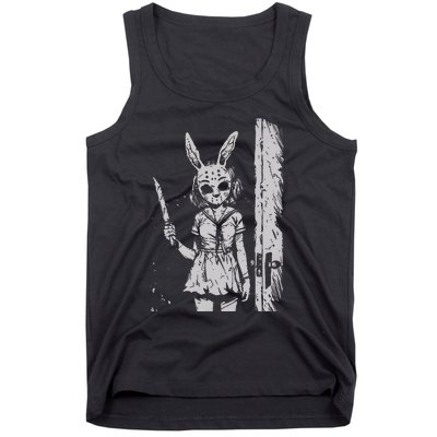 Horror Bunny Mask Rabbit Alt Goth Slasher Creepy Anime Tank Top