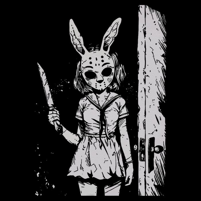 Horror Bunny Mask Rabbit Alt Goth Slasher Creepy Anime Zip Tote Bag
