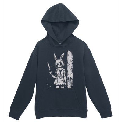 Horror Bunny Mask Rabbit Alt Goth Slasher Creepy Anime Urban Pullover Hoodie