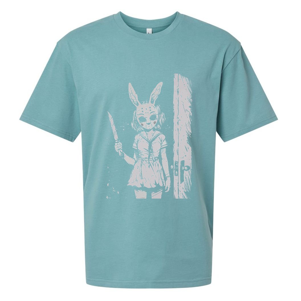 Horror Bunny Mask Rabbit Alt Goth Slasher Creepy Anime Sueded Cloud Jersey T-Shirt